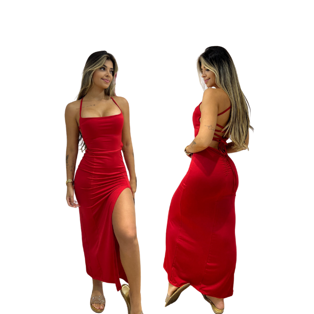 Vestido Longo com Fenda