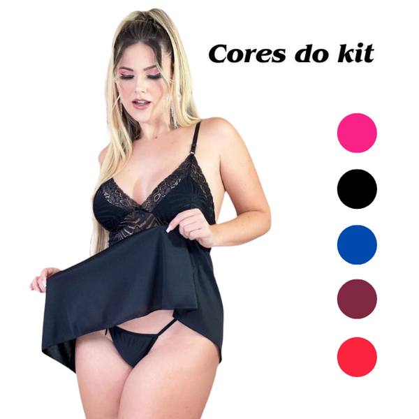 Kit 05 Camisolas Luxo Rendadas: Conforto & Sensualidade