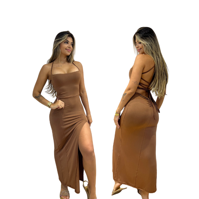 Vestido Longo com Fenda