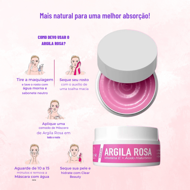 Máscara Facial 3 em 1 + Ácido Hialurônico - 90g