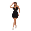 Vestido curto decote canoa