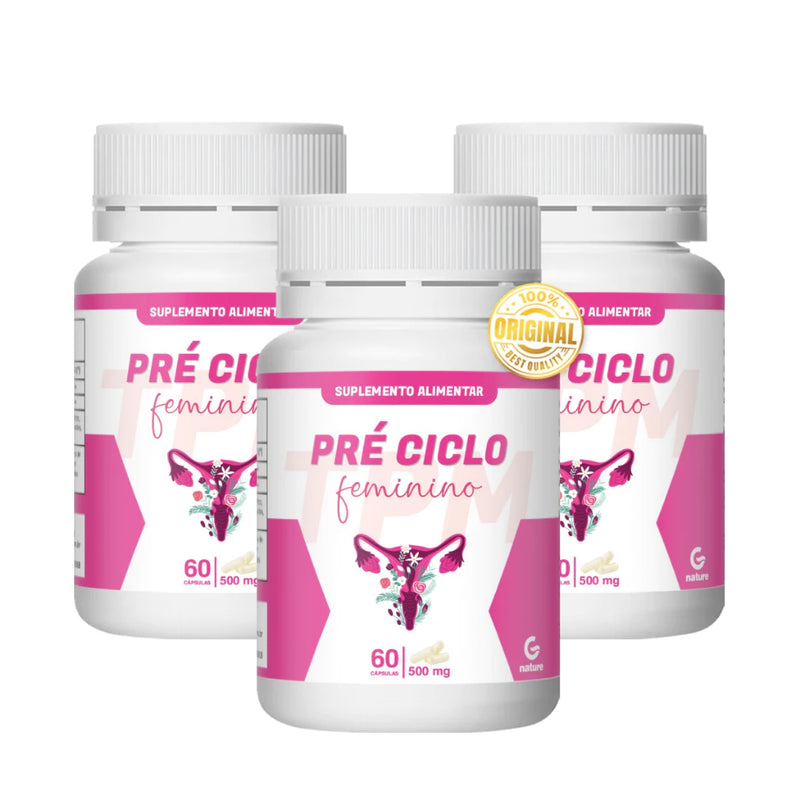 Kit pré ciclo feminino com 3 frascos 60 CÁPS GENATURE