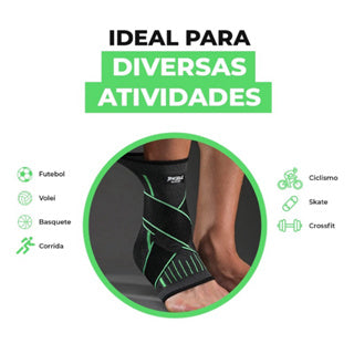 Kit 2 Tornozeleira de Compressão Ortopédica Estabilizadora Exercícios Fitness Esportes