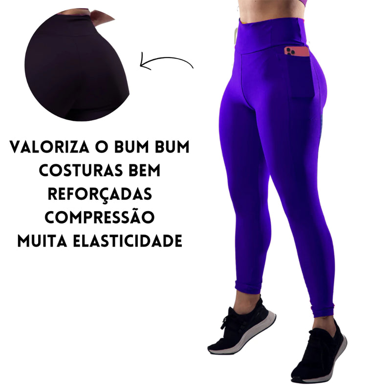 Kit 3 Calça Legging com Bolso Lateral