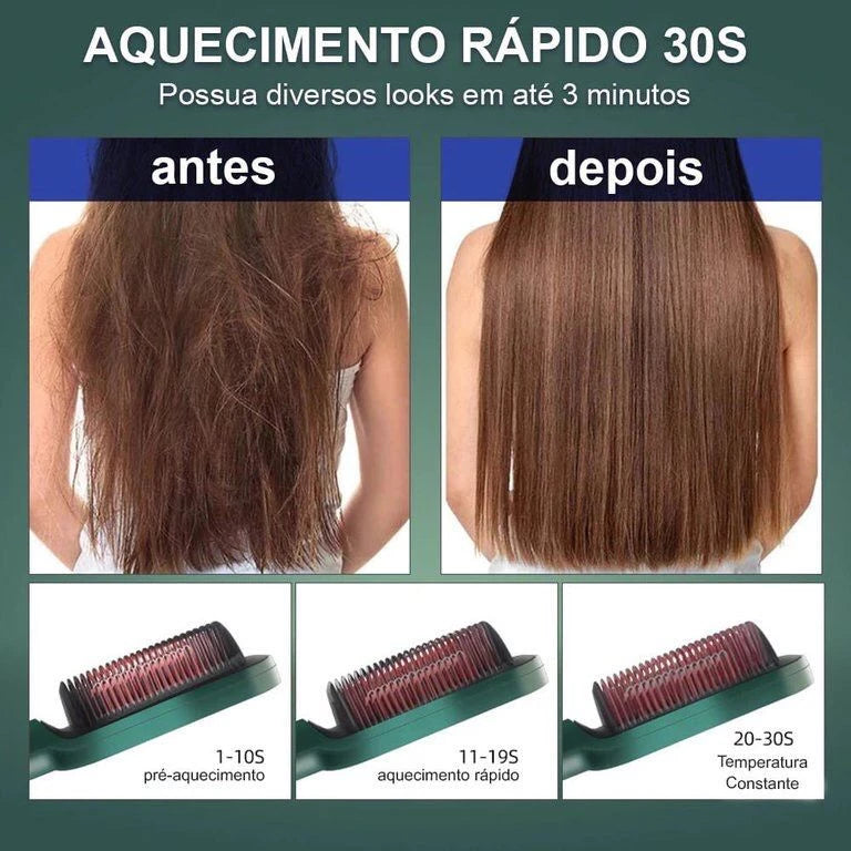 Modelador de Cabelo Bivolt 5 em 1 - Alisa, Hidrata, Modela, Alinha e Anti-Frizz